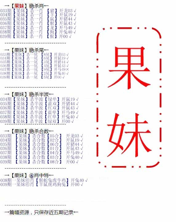039期果妹心水[图]